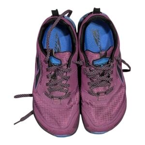 Altra Lone Peak 5  trail running shoe plum size 7 Zero Drop wide toe box MaxTrax